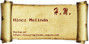 Hincz Melinda névjegykártya